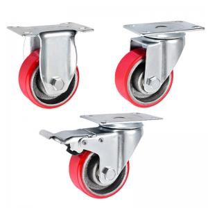 China Heavy Duty PU Caster Wheel for Sewing Machine Load 100kg/110kg/130kg Ball Bearing supplier