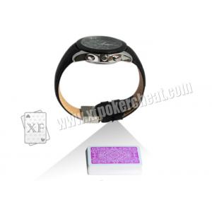 China Black Leather Strap Wrist Watch Spy Camera Poker Scanner For Side - Marks Playing Cards supplier