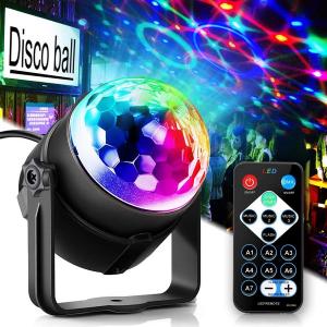 China RGB Disco Ball Party Lights DJ Disco Light LED Projector Strobe Lamp Birthday Party Car Club Bar Karaoke Xmas Sound Acti supplier