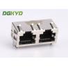 China Right angle PCB mount dual port combo RJ45 connector ethernet modular jack wholesale