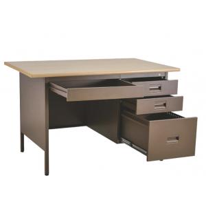 4 Drawer Base Stainless Steel Computer Desk , Wooden Desktop Office Computer Desks