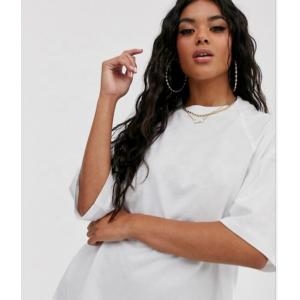 100 Cotton White Casual Tee Shirts Oversize Drop Shoulder T Shirt Women'S Seam Design