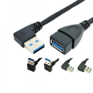90 Degree Right Angle USB Charging Data Cable With USB 3.0 Male To Female Adapter