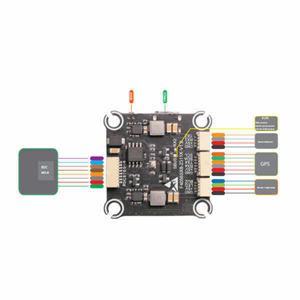 F405 80A Flight Controller Stack with STM32F405 MCU ICM42688-P Gyro and High Performance 80A ESC for FPV Drones