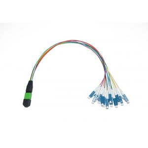 China MPO/MTP to LC duplex 12 core ribbon fiber fanout Patch Cord supplier