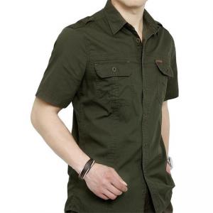 China British Leisure Style Men's Work Uniform Shirts 2 Arm Buckle Solid Color Stitching Lapel supplier