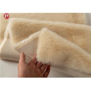 Imitation Rabbit Plush Faux Fur Fabric Soild Pattern 100% Polyester Back