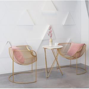 China Leisure Modern Round Rose Gold Iron Metal Wire chair for Indoor Outdoor supplier