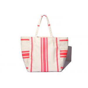 China 600D Polyester Canvas Tote Bags Striped Print Environmental Protection supplier