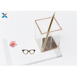 China Make Up Brush Custom Made Acrylic Boxes , Transparent Acrylic Display Cube supplier