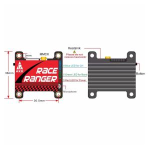 China AKK VTX 5.8G 1.6W Transmisor de largo alcance 5.8Ghz 1000mW 2000mW 3000mW FPV VTX 40CH supplier