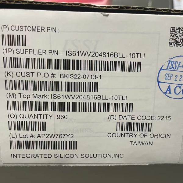 32mbit 48TSOP EEPROM Memory IS61WV204816BLL 10TLI IC SRAM PARALLEL