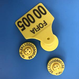 Animal Electronic Rfid Ear Tag 134.2khz 350N For Tracking With Laser Printing Cattle