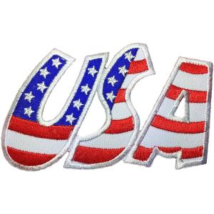 USA Alphabet Flag Patch Sew Iron on Applique Embroidered Emblem Badge Patch