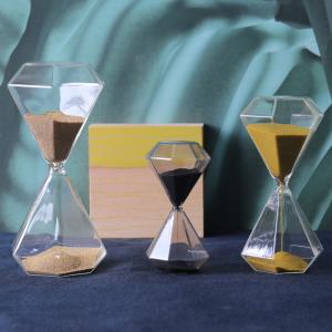China Gold Glass Hourglass 5 Minutes 15 Minutes 30 Minutes Diamond Hour Glass Free Sample supplier