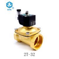 China Brass Lpg Gas Solenoid Valve 1-1/4 Inch 220V AC For Gas With G Thread Connector on sale
