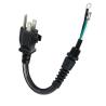 Cable de extensión de extremo abierto de 3P, enchufe NEMA 5-15P a cable pelado, cable de alimentación de 14AWG con clip de alivio de tensión, uso en interiores/exteriores