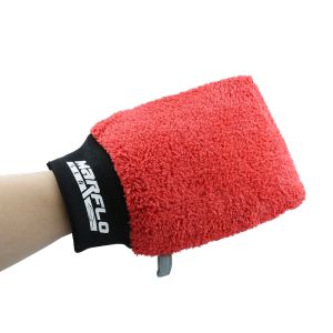 China Red Microfiber Detailing Clay Mitt Clay Mitts For Cars With Pp Box Package on sale