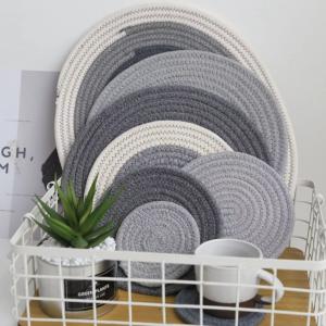 Rattan Cup Coasters Dining Table Mat Heat Insulation Holder Hand Woven Flax