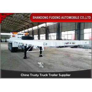 China 40 Foot Flatbed Container Trailer Equipment First Axle Lift , High Bed Trailer supplier