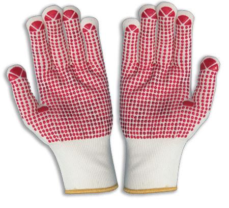 ポリ塩化ビニールによって点を打たれた綿の手袋、ポリ塩化ビニールは手袋に点を打ちました