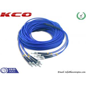 China 4 Cores Armored Fiber Optic Patch Cord ST to ST Rodent Resistant supplier