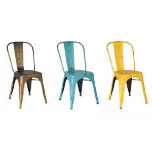 China Unique Dining Room Metal Tolix Dining Chairs Stackable Packing supplier