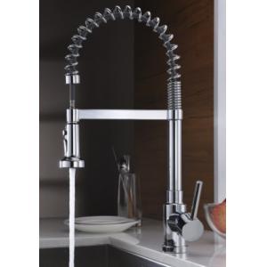 China Single Handle Long Neck Kitchen Sink Faucet SUS 304 Stainless Steel Material supplier