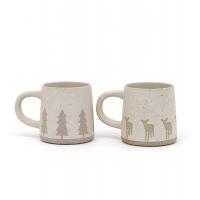China Handmade Christmas Coffee Mug Ceramic Stoneware Mugs Gift Ceramic Mug 3D Silk Print on sale