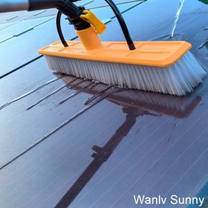 Manual Water Spray Solar Cleaning Brush with Extended Handle and 55 Cm Head Width