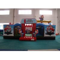 China Customized Fire Truck Design Inflatable Fun City Fireproof inflatable fire engine 8 X 6 X 5m In Public on sale