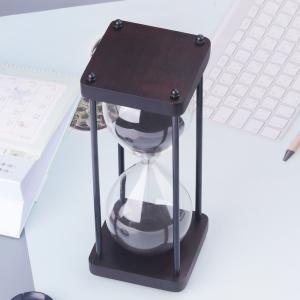 Black Decorative Sand Hourglass Stool Wood Antique Hourglass Timer Free Sample