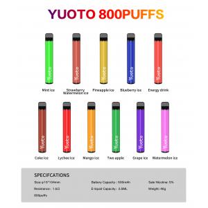 5% Nicotine 800 Puffs Vape FCC FDA approval With 600mAh Battery