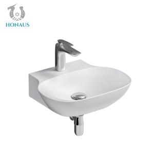 Modern Streamlined Surfaces Bathroom Wall Hung Bain Sink Hand Wash Wall Mounted