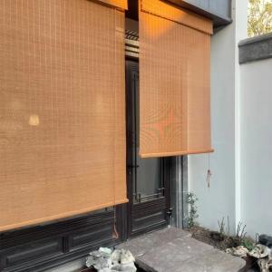 Teahouse Office Bamboo Roll Up Sun Shades , Bamboo Roller Blinds For Balcony