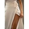 China Clothing Fashion Women White T-shirt Wrap Midi Dress with Slit wholesale