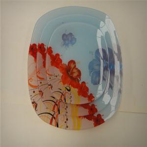 flower pattern glass dish round glass baking dish