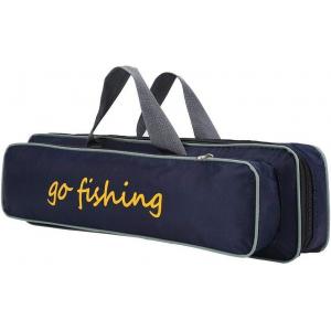 Durable Canvas Fishing Rod & Reel Organizer Bag Travel Carry Case Bag- Holds 5 Poles & Tackle