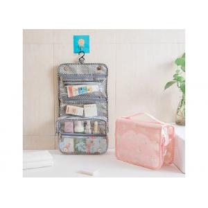 China Fold Up Bathroom Toiletry Bag , Clear Hanging Bags With Larger Capacity supplier