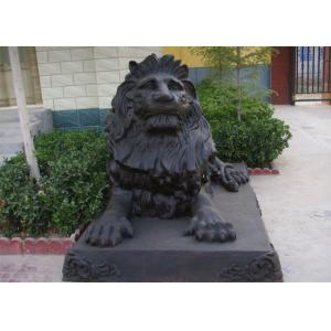 Custom Cast Metal Antique Bronze Sitting Lion Statue for Outdoor