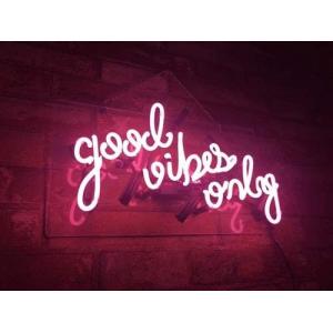 Realwell Pink Good Vibes Only Neon Sign Wall Decor for Room Bar Shop Restaurant Gift 14"x 9"