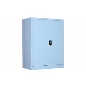 Solid Doors Blue Storage Cabinets , 2 Shelves Keyed Metal Storage Furniture