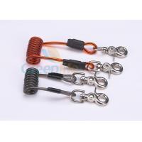 China Double Colors Coil Tool Lanyard 5.0 * 50MM Safety With Zinc Alloy Swivel Snap Hooks on sale