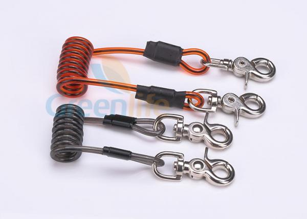 Double Colors Coil Tool Lanyard 5.0 * 50MM Safety With Zinc Alloy Swivel Snap