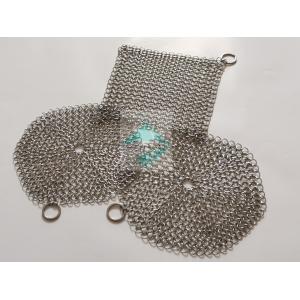 7"X 7" Stainless Steel Chain Mail Wire Mesh Scrubbers For Cast Iron Cookware