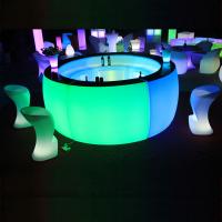 China Rechargeable PE plastic round led night club bar counter on sale