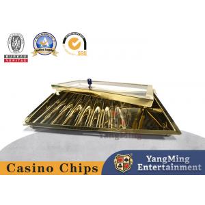 Golden Yellow Single Layer Baccarat Table Dedicated Poker Chips Tray Lockable
