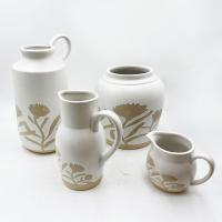 China Vintage Pottery Pitcher For Home Decor Ceramic Vase Modern Farmhouse Rustic Boho on sale