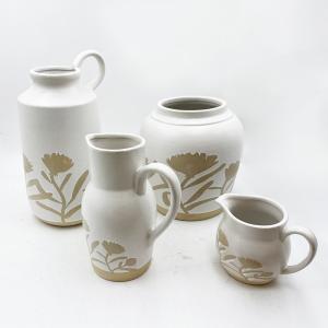 Vintage Pottery Pitcher For Home Decor Ceramic Vase Modern Farmhouse Rustic Boho