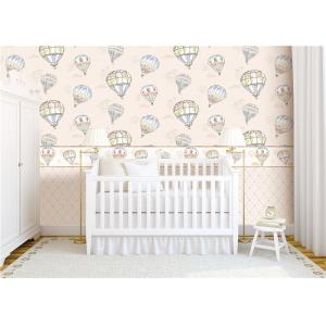 Heat Insulation Kids Bedroom Wallpaper For Wall Decoration , Hot Air Balloon Pattern
